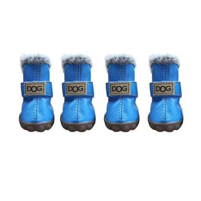 Dog Rainshoes Warm Pet Snow Boots Waterproof Soft Winter Pet Dog Shoes Plush/PU Non Slip for 4Pcs/Set Chihuahua Ai-TechWorld 