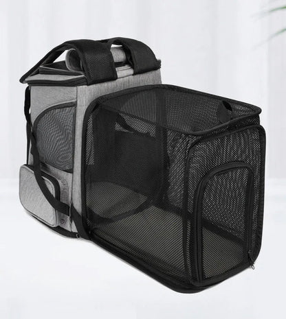 Breathable Pet Cat Carrier Backpack Foldable Pet Carrier Transport Travel Bag Expandable Large Capacity Creative for Cats Dogs Ai-TechWorld 