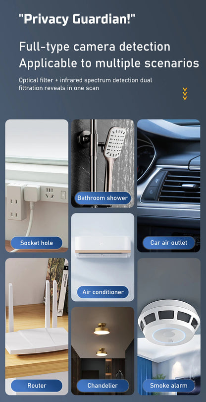 New signal detector anti-peeping camera viewfinder anti-peeping infrared scanner signal source anti-lost sound and light alarm Ai-TechWorld 