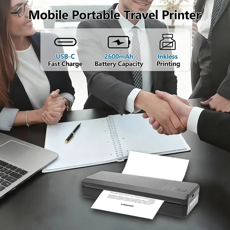 Portable Printers Wireless Bluetooth Thermal Printer Supports 8.5" X 11" Letter, Inkless Printer Compatible with Phone Laptop Ai-TechWorld 