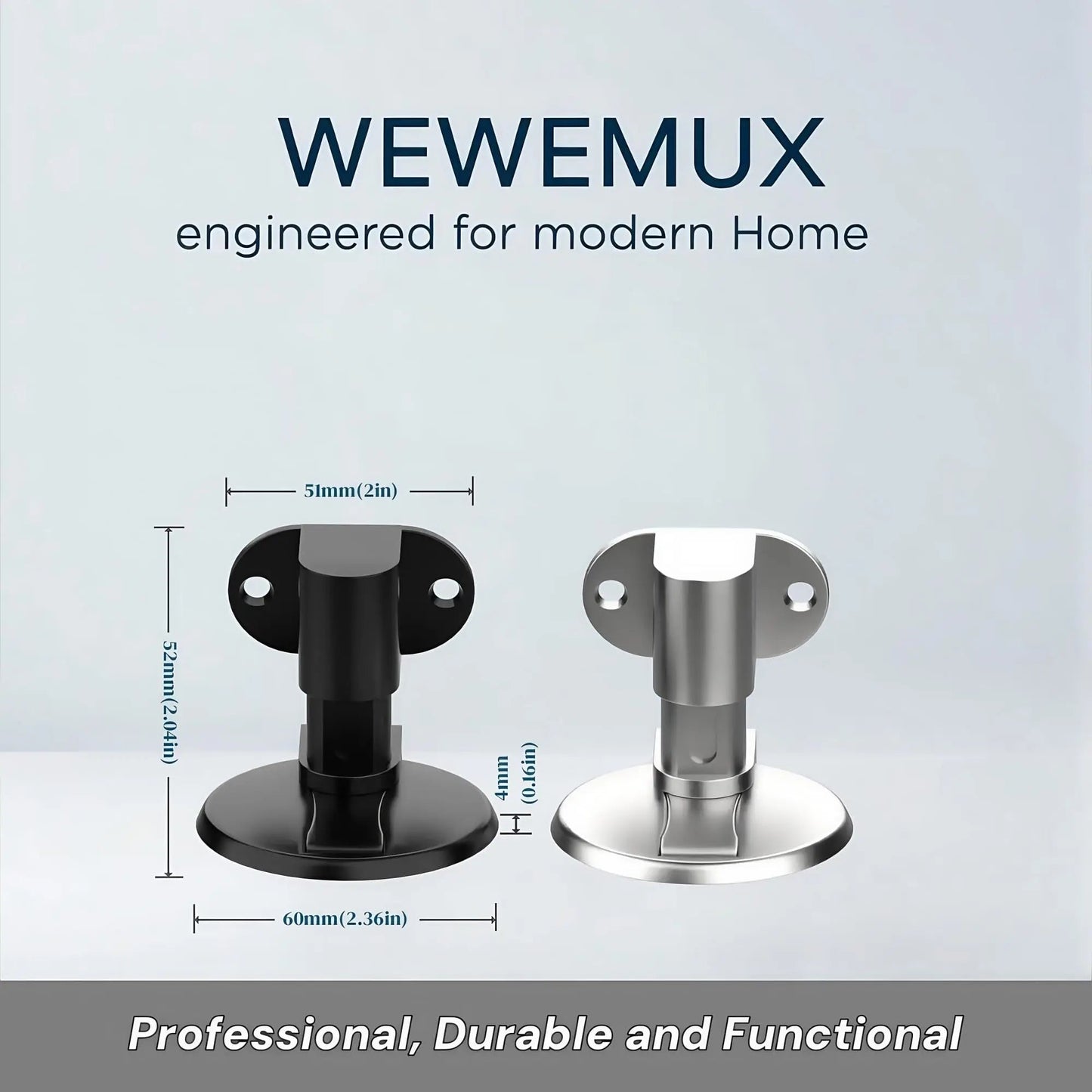 Adjustable Stainless Steel Door Stop Punch-free Strong Magnetic Anti-collision Door Stopper Invisible Bathroom Floor Door Stop Ai-TechWorld 