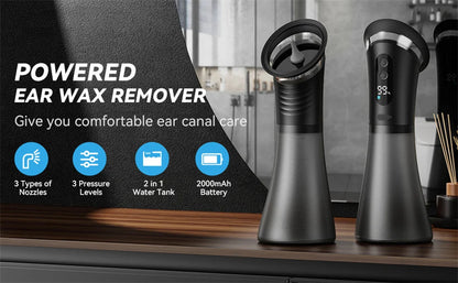 Electric Ear Wax Removal System Water Powered Ear Cleaning Tool with Irrigation Flusher 3 Pressure Settings Safe & Effective Ai-TechWorld 