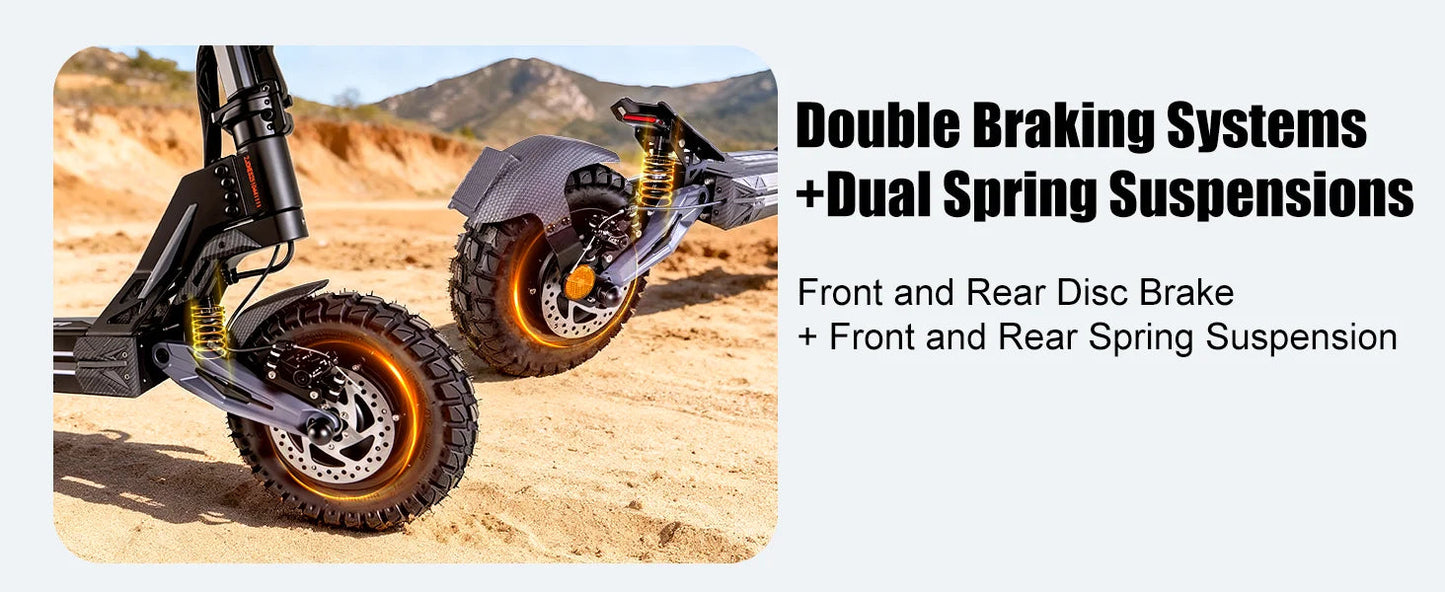 EOEOTWO K2MAX Electric Scooter 45Mph 4000W Peak Dual Motor 40Mile Range EScooter Adults Dual Suspension Fast Charging Scooter Ai-TechWorld 