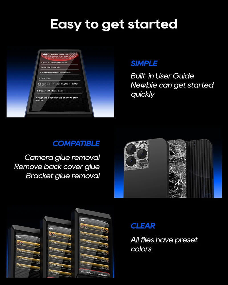 Xwitzeal® V8 Newly Laser Machine for iPhone 8-17 Pro Max Back Glass Repair&Camera Len w/Breaking Pen, Iron Mold,Air Filter, etc Ai-TechWorld 