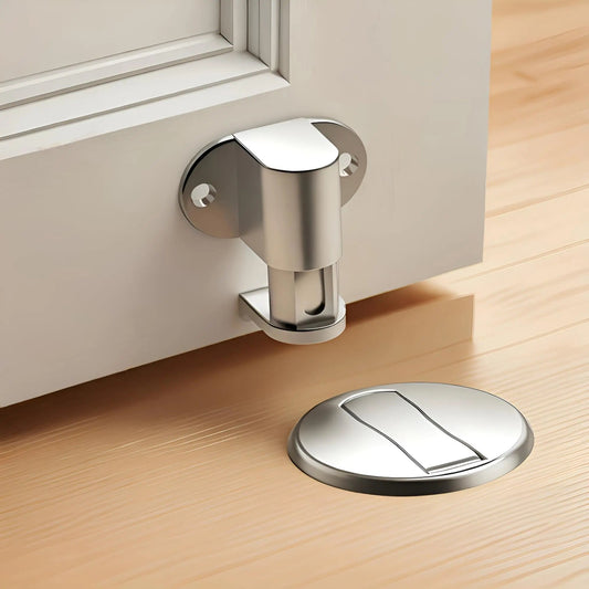 Adjustable Stainless Steel Door Stop Punch-free Strong Magnetic Anti-collision Door Stopper Invisible Bathroom Floor Door Stop Ai-TechWorld 