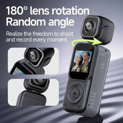 4K Dual lens Pocket Camera WIFI Vlog Camera Outdoor DV 180° Rotatable Anti-shake Bodycam Sports Action Portable Recorder Ai-TechWorld 