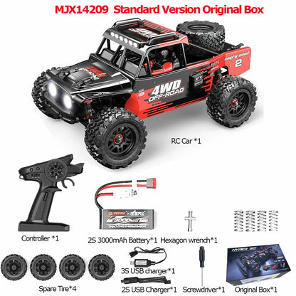 MJX 14209 14210 V3.0 1/14 RC Car 75km/h Brushless Hyper Go 2.4G Remote Control 4WD Off-road Racing RC Truck Electric Hobby Toy Ai-TechWorld 