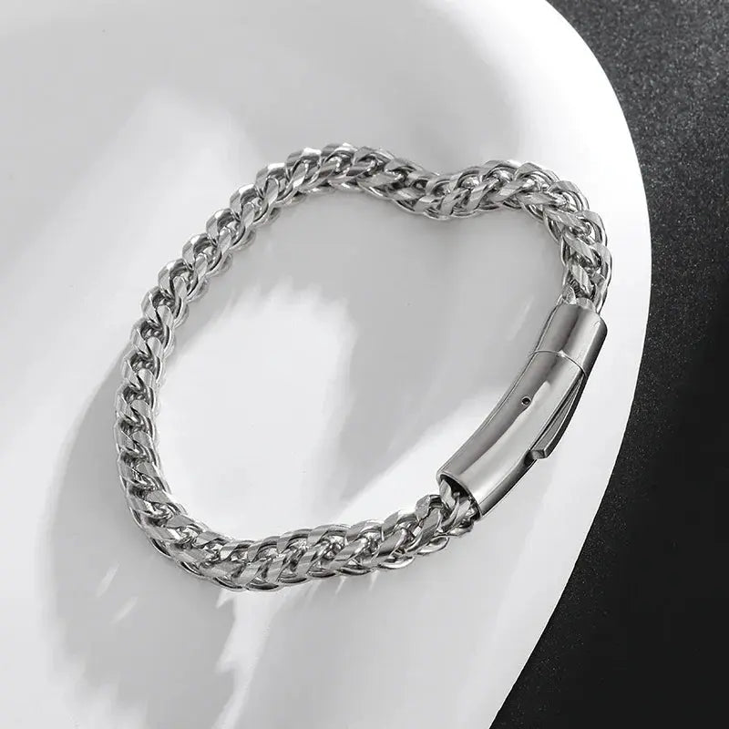 Retro Domineering Lion Head Animal Bracelet for Men Stainless Steel Braided Chain Wristband Bracelet Hip Hop Jewelry Ai-TechWorld 