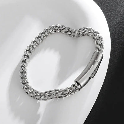 Retro Domineering Lion Head Animal Bracelet for Men Stainless Steel Braided Chain Wristband Bracelet Hip Hop Jewelry Ai-TechWorld 