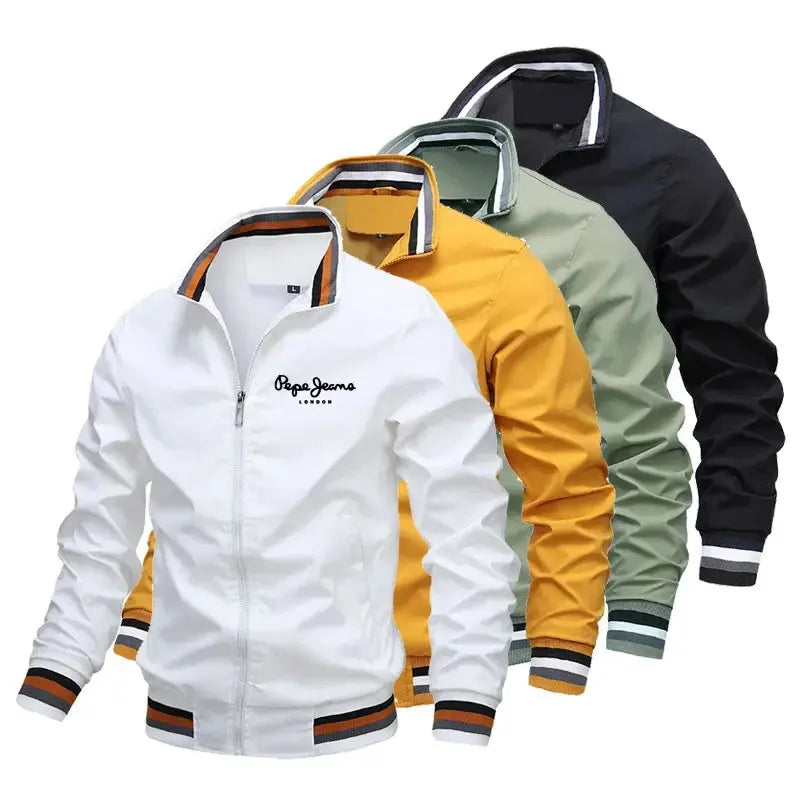 Autumn and Winter Men's Stand Collar Casual Zipper Jacket Outdoor Sports Coat Windbreaker Jacket for Men Waterproof Bomber Ai-TechWorld 