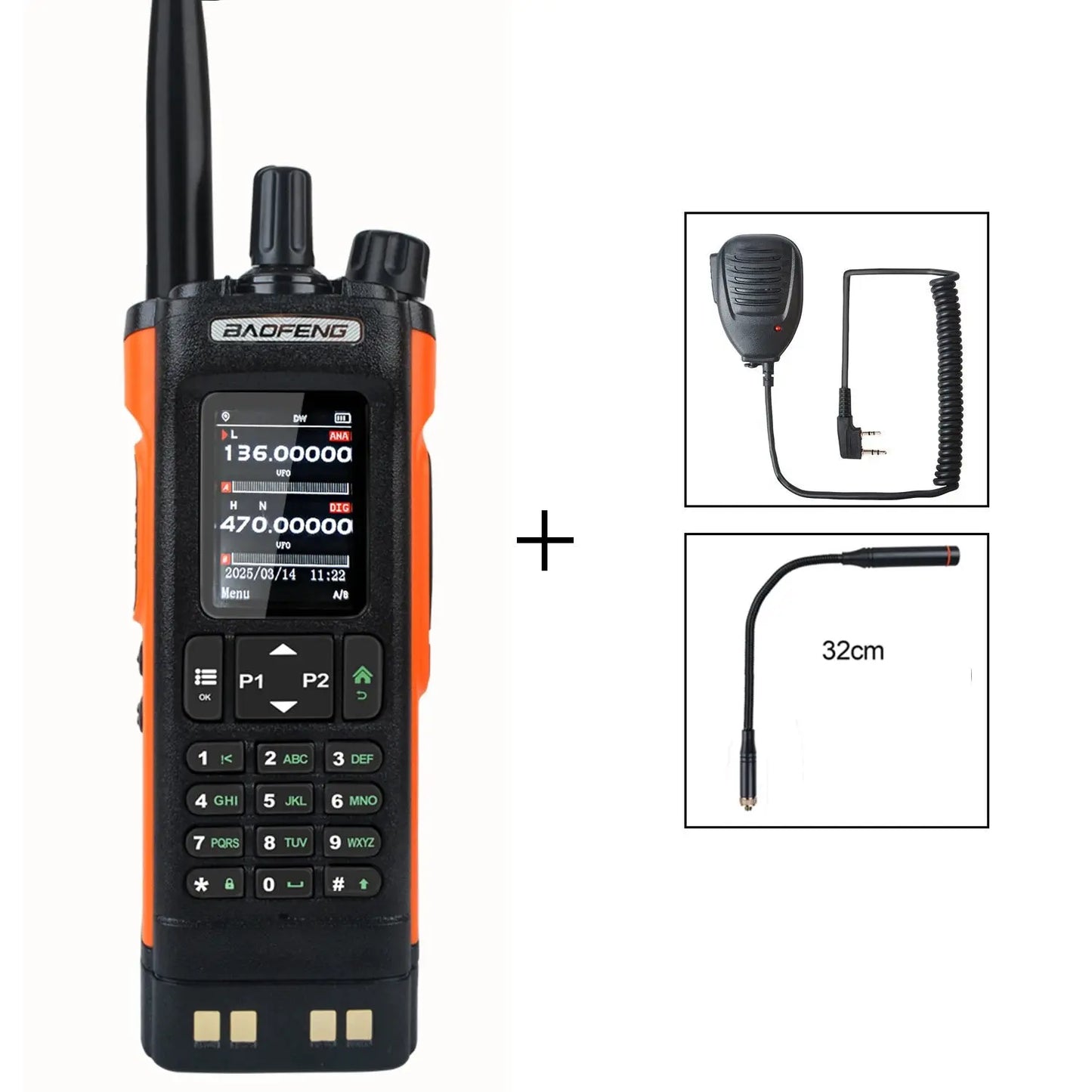 Baofeng DM-32 GPS APRS AES256 Encryption DMR Digital Analog UHF VHF Dual Band 8W Air Band FM Walkie Talkie DM-32UV Ai-TechWorld 
