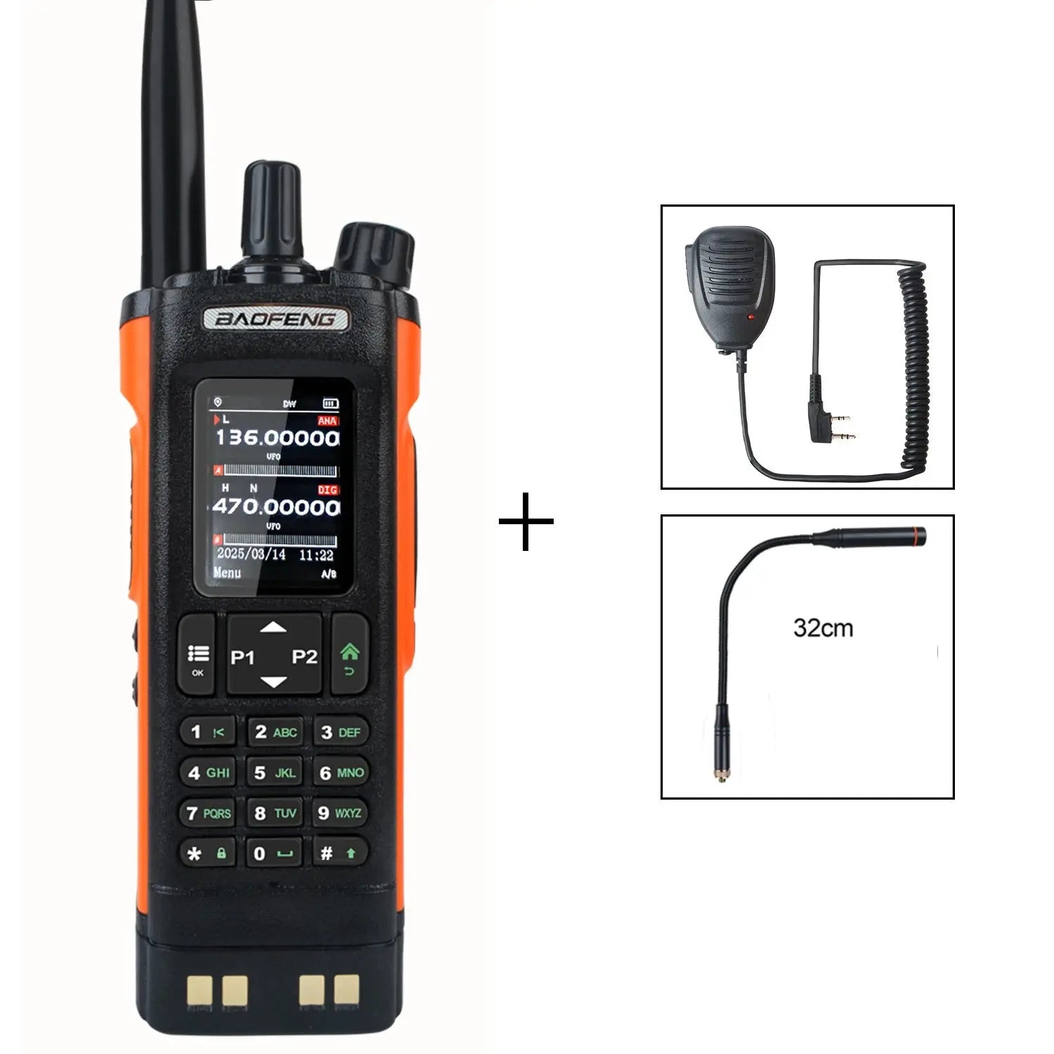 Baofeng DM-32 GPS APRS AES256 Encryption DMR Digital Analog UHF VHF Dual Band 8W Air Band FM Walkie Talkie DM-32UV Ai-TechWorld 