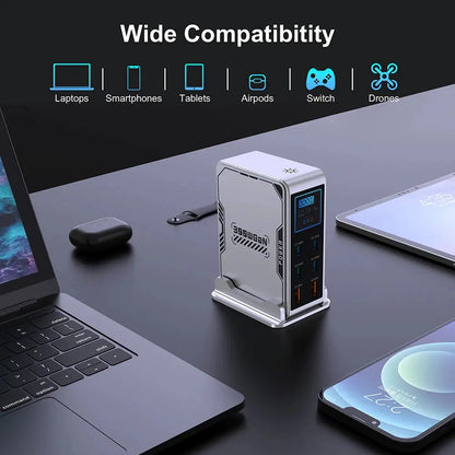 Ubigbuy 300W GaN Charger PPS PD 100W USB Type C 6-Port Digital Display Desktop Fast Charging Station for MacBook iPhone Samsung Ai-TechWorld 