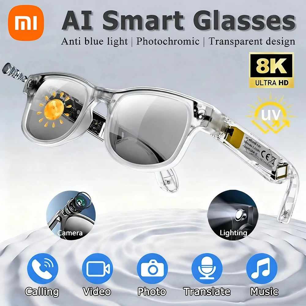 Xiaomi Smart Glasses AI 8K HD Recording Videos Photo Recognition Answer Translation Music Player Multifunction Anti-UV Lenses Ai-TechWorld 