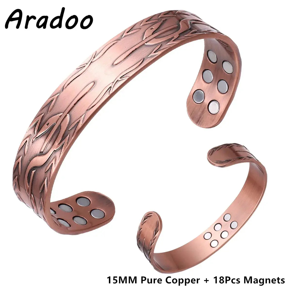 ARADOO Pure Copper Bracelets for Women 3500 Gauss Magnetic Therapy Braided Cuff Bangle Jewelry Gift Ai-TechWorld 