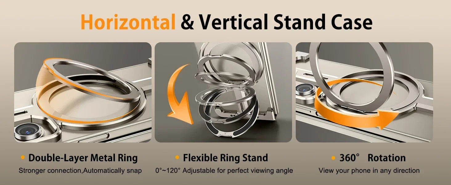 Eary for Samsung Galaxy Z Fold 6 5 Case with Magnetic Stand Magsafe Protective Cover Metals Frameless Bumper Wireless Charging Ai-TechWorld 