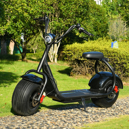 Mini Black Fat Tyre Electric Citycoco Scooter 60V12AH Motorbike E scooter 2000W Commuter electric scooter Ai-TechWorld 