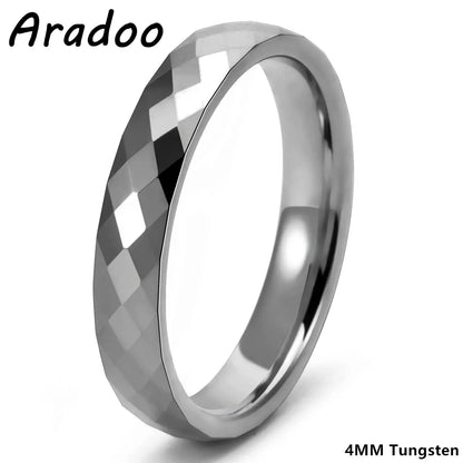 Tungsten Steel Ring Rhombus Luxury Simple Fashion Tungsten Ring Couples Ring Ai-TechWorld 
