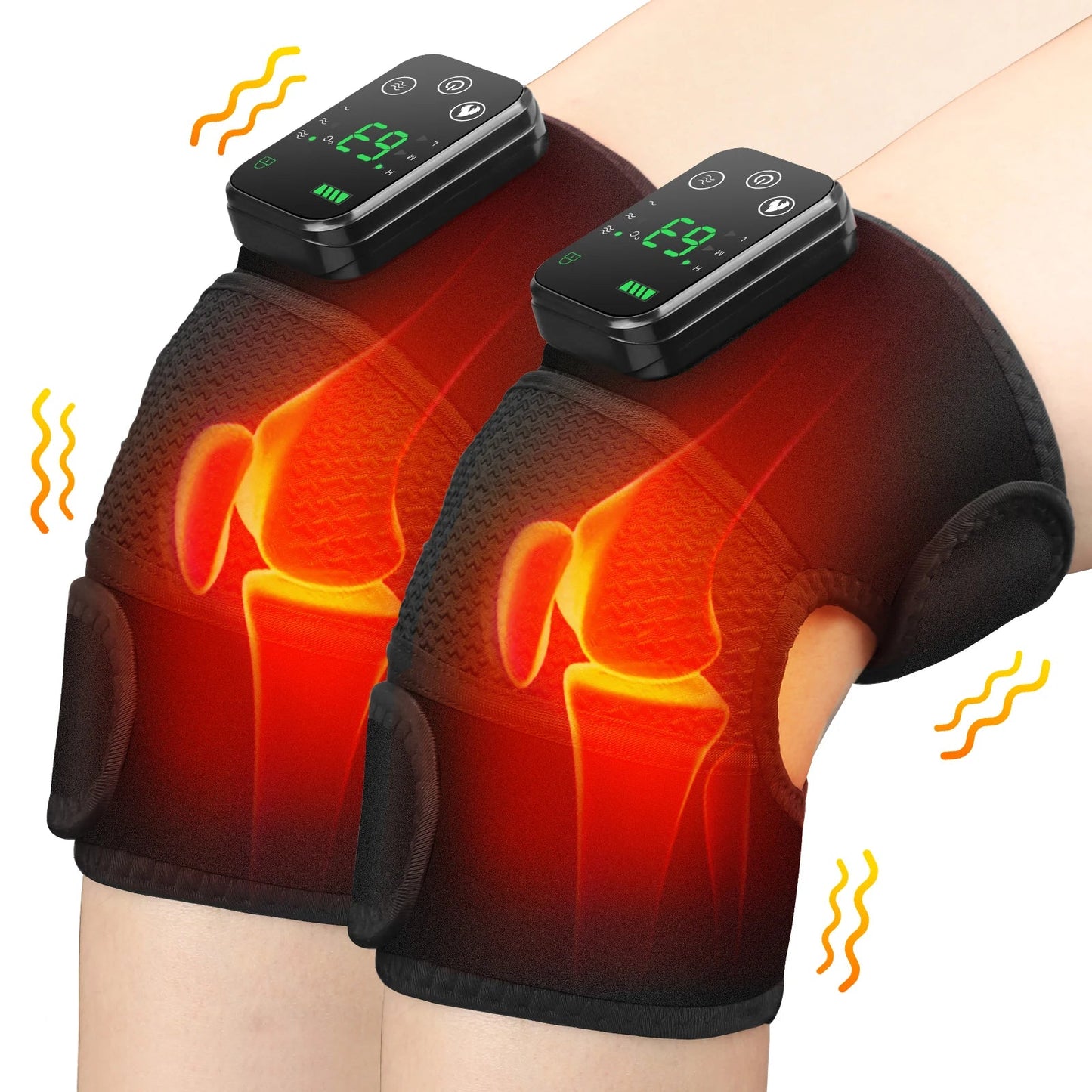 Thermal Knee Massager 3 in 1 Shoulder Knee Elbow Heating Massage Support Brace Rechargeable Vibration Pad Machine Muscle Relax Ai-TechWorld 