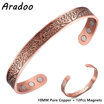 ARADOO Pure Copper Bracelets for Women 3500 Gauss Magnetic Therapy Braided Cuff Bangle Jewelry Gift Ai-TechWorld 