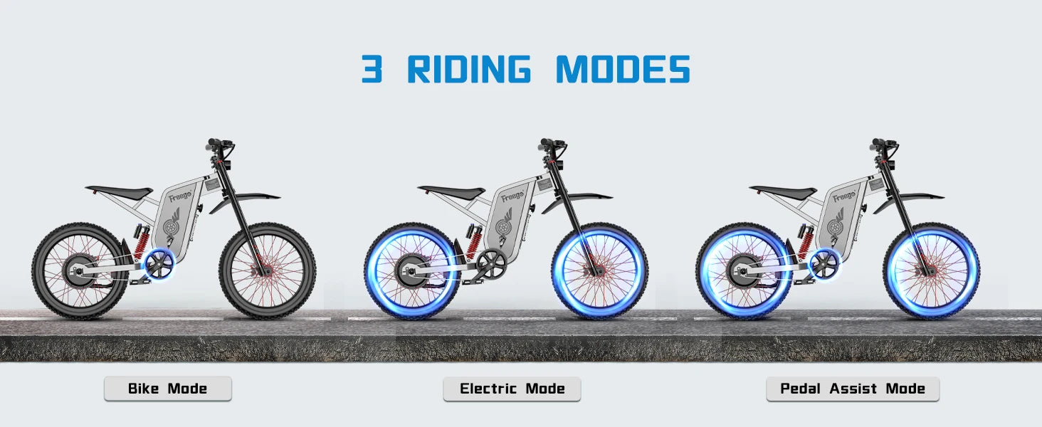 Four-Piston Hydraulic Brake Electric Dirt Bike 6000W Electric Motor 60V/30Ah 50MPH/7 Speed Off Road E-Bicycle Full Suspension Ai-TechWorld 
