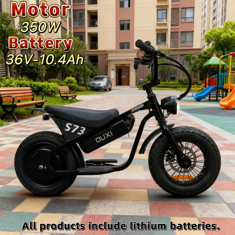 Children's electric pedal bicycle, 350W 36V brushless motor + 10.4ah energy-saving battery, trendy motorcycle for teenagers Ai-TechWorld 
