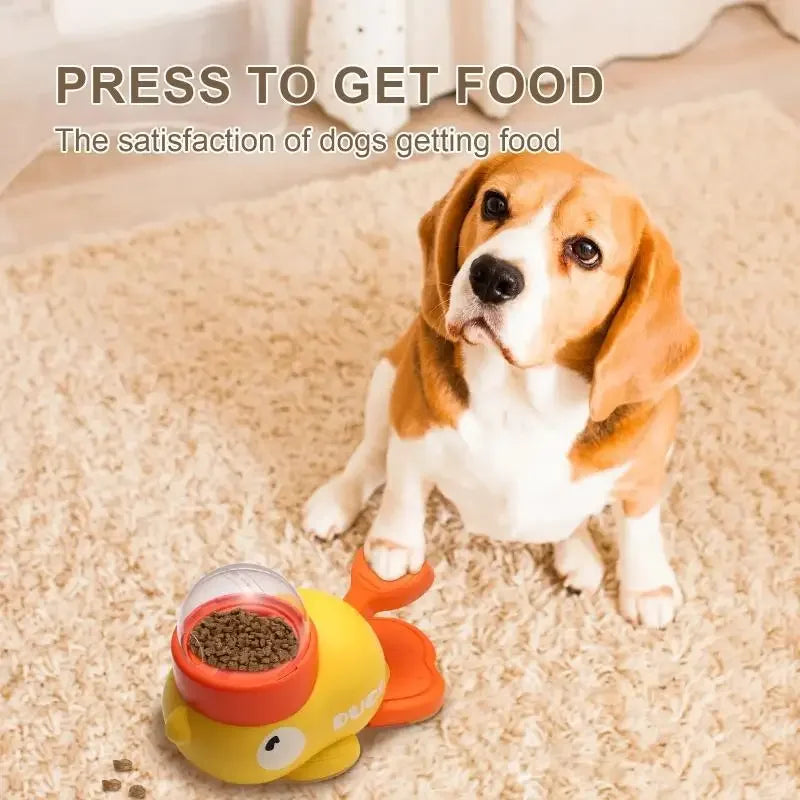 2-in-1 Interactive Dog Toy Pet Automatic Food Treat Dispenser Cartoon Duck Design Slow Food Pet Snack Feeder for Dog Training Ai-TechWorld 