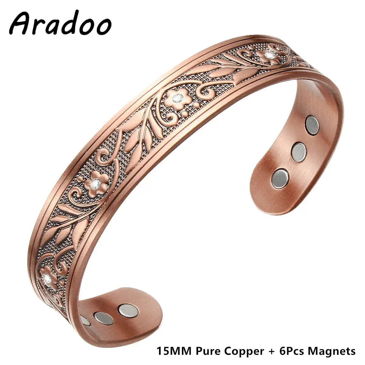 ARADOO Pure Copper Bracelets for Women 3500 Gauss Magnetic Therapy Braided Cuff Bangle Jewelry Gift Ai-TechWorld 
