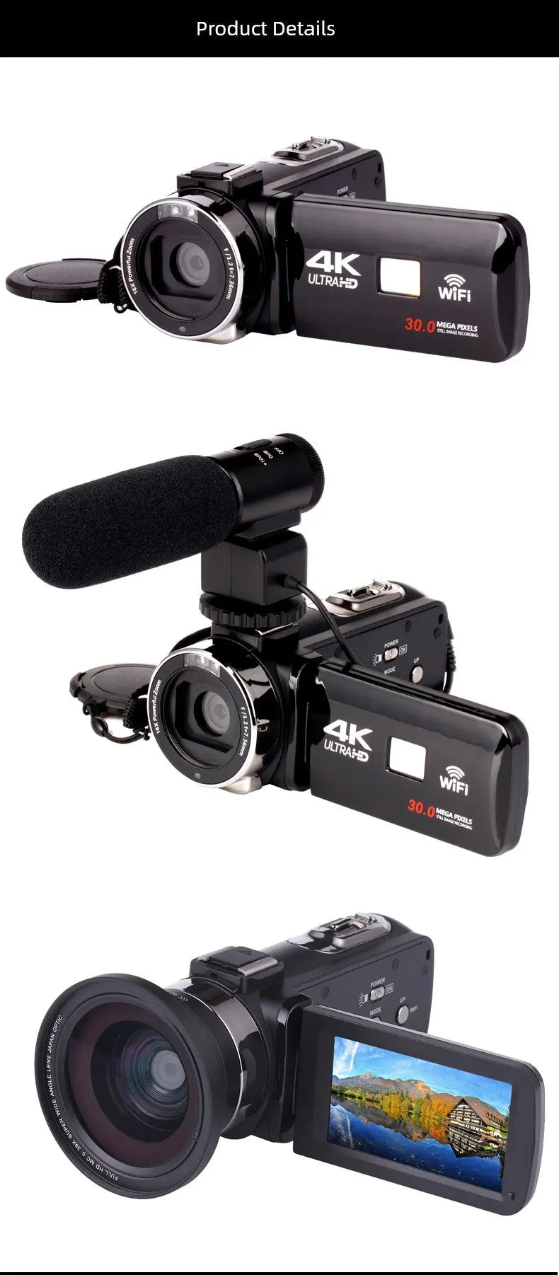 4K HD Digital Camera Infrared Home Video Professional Photography WiFi Wedding Fast Hand Joke Action Sports Camera with WiFi Ai-TechWorld 