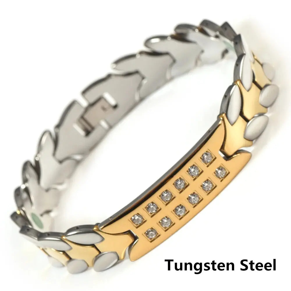 Pure Titanium Hematite Therapy Bracelet Tungsten Ceramic Blood Pressure Slimming Bracelet Weight Loss Bracelet Ai-TechWorld 