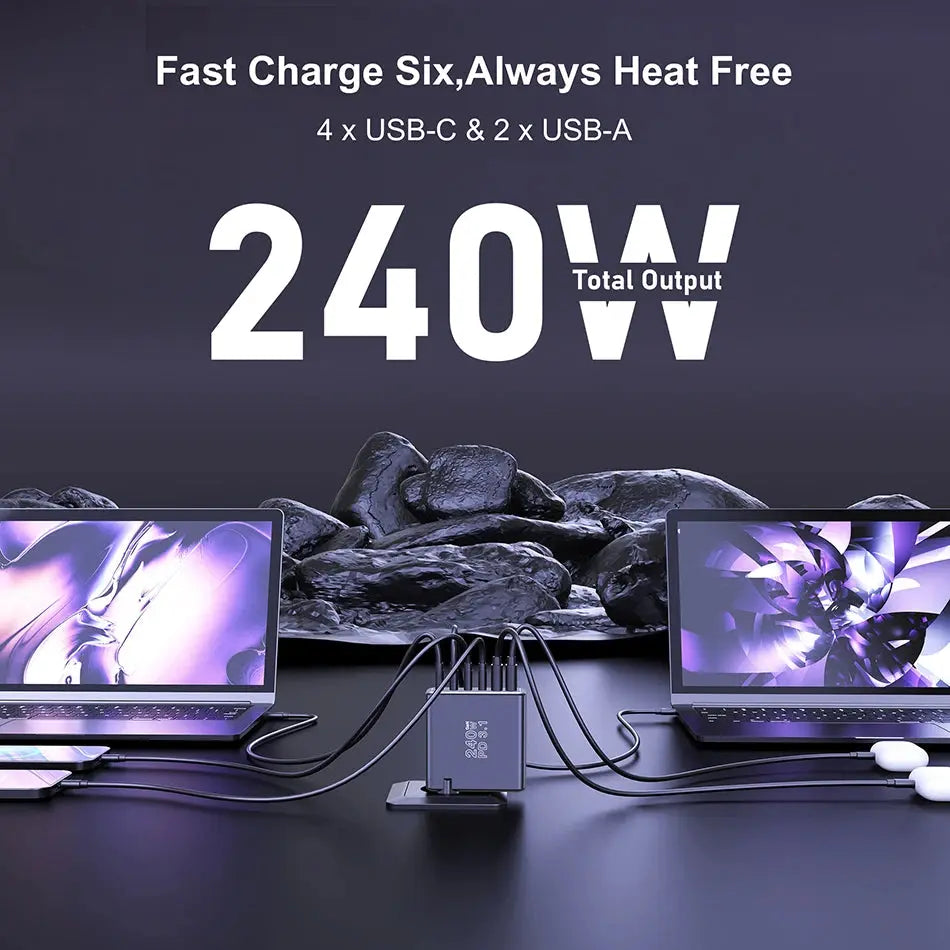 Ubigbuy 240W GaN Charger Fast Charging 140W PD3.1 PPS Ai-TechWorld 