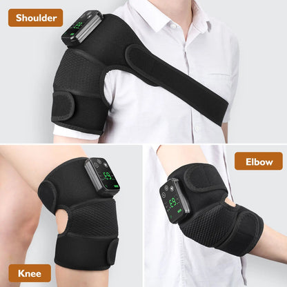 Thermal Knee Massager 3 in 1 Shoulder Knee Elbow Heating Massage Support Brace Rechargeable Vibration Pad Machine Muscle Relax Ai-TechWorld 