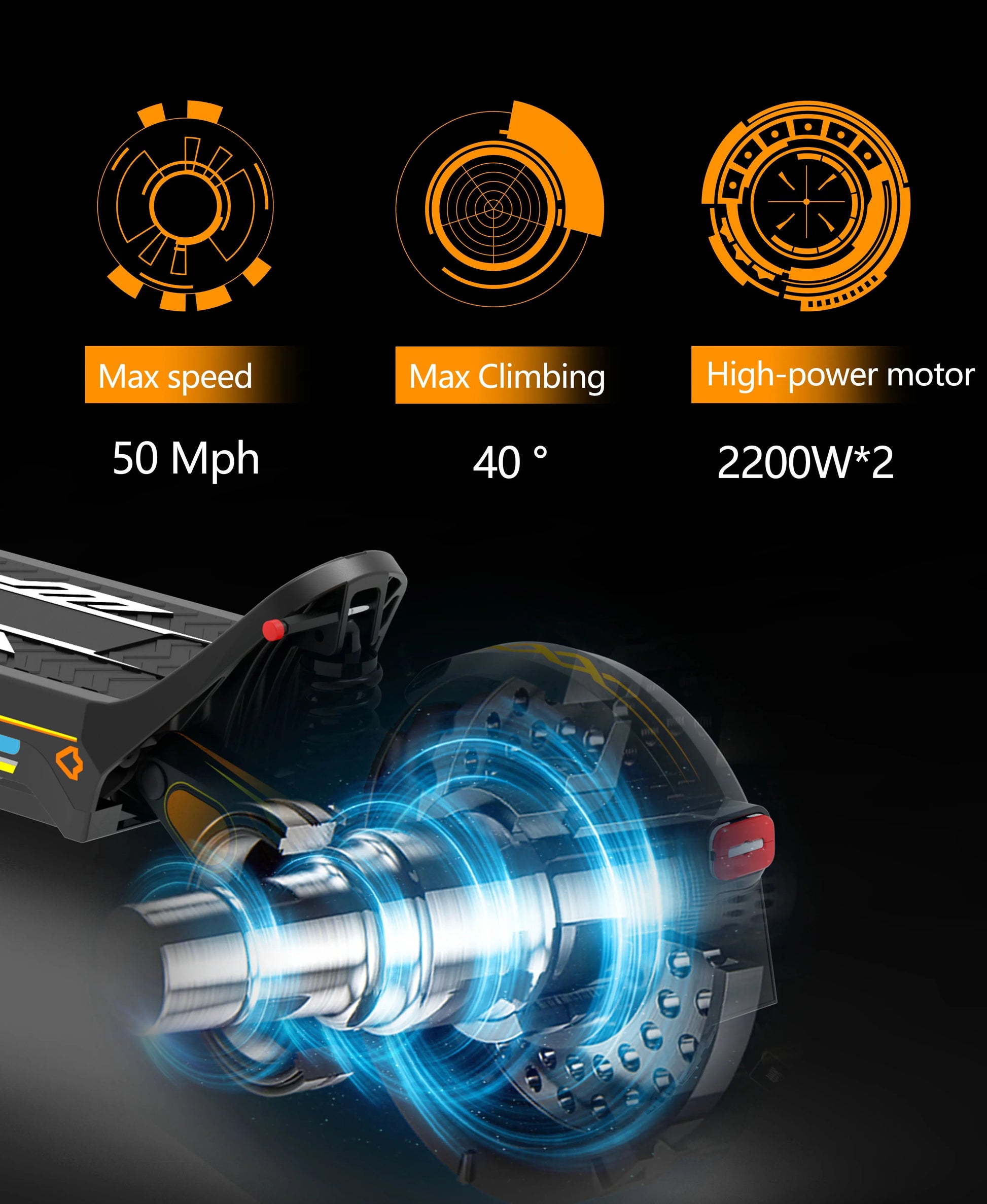 Dual Motor 46mph 80kmh Hydraulic Absorber Brake Powerful Off-road Adult Double Motor Big 60V 11inch Tires Electric Scooter Ai-TechWorld 