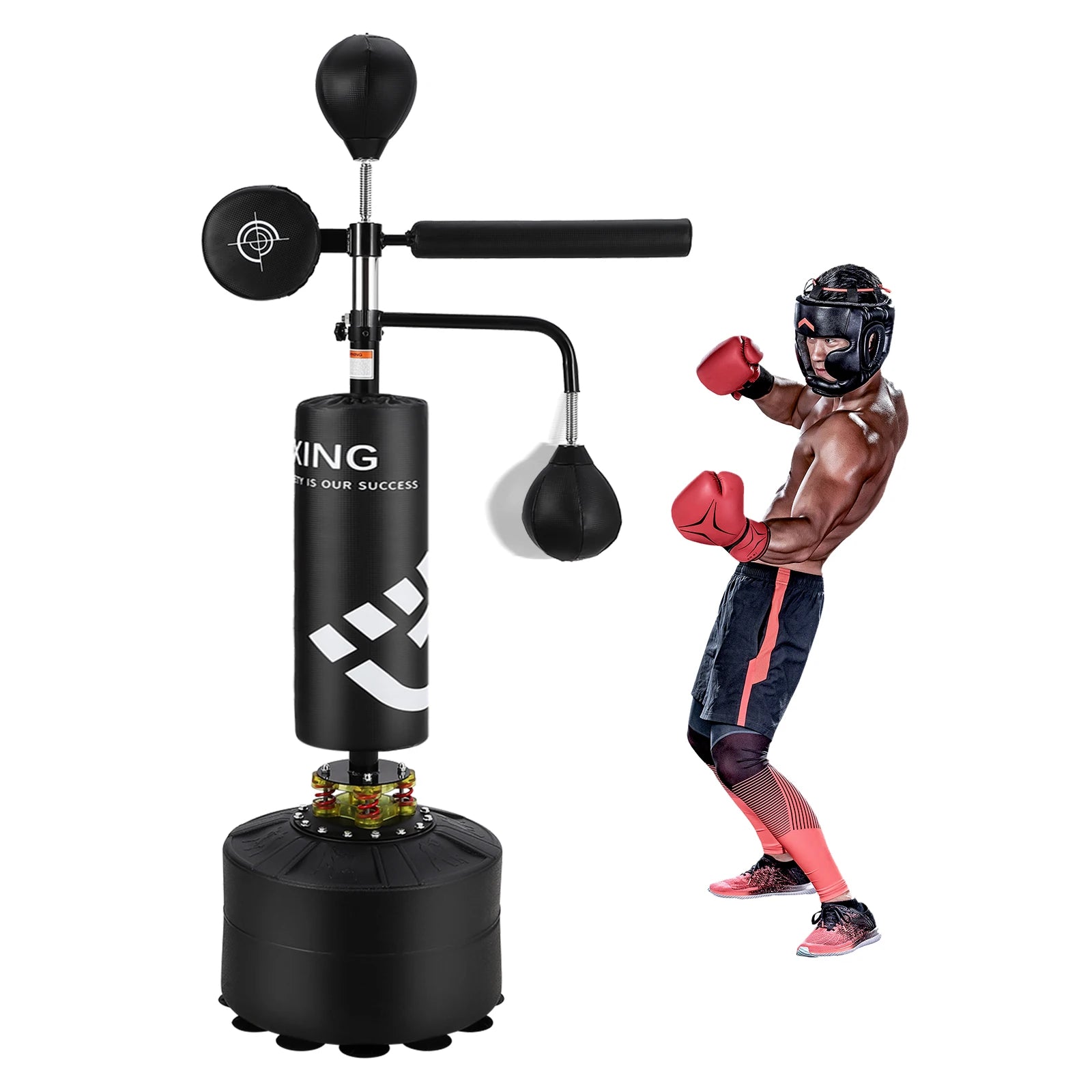 5 in 1 Punching Bag with Stand for Adult & Kids, Freestanding Speed Bag Hitting Target Heavy Kickboxing Bag, 2 Packages Deliver Ai-TechWorld 