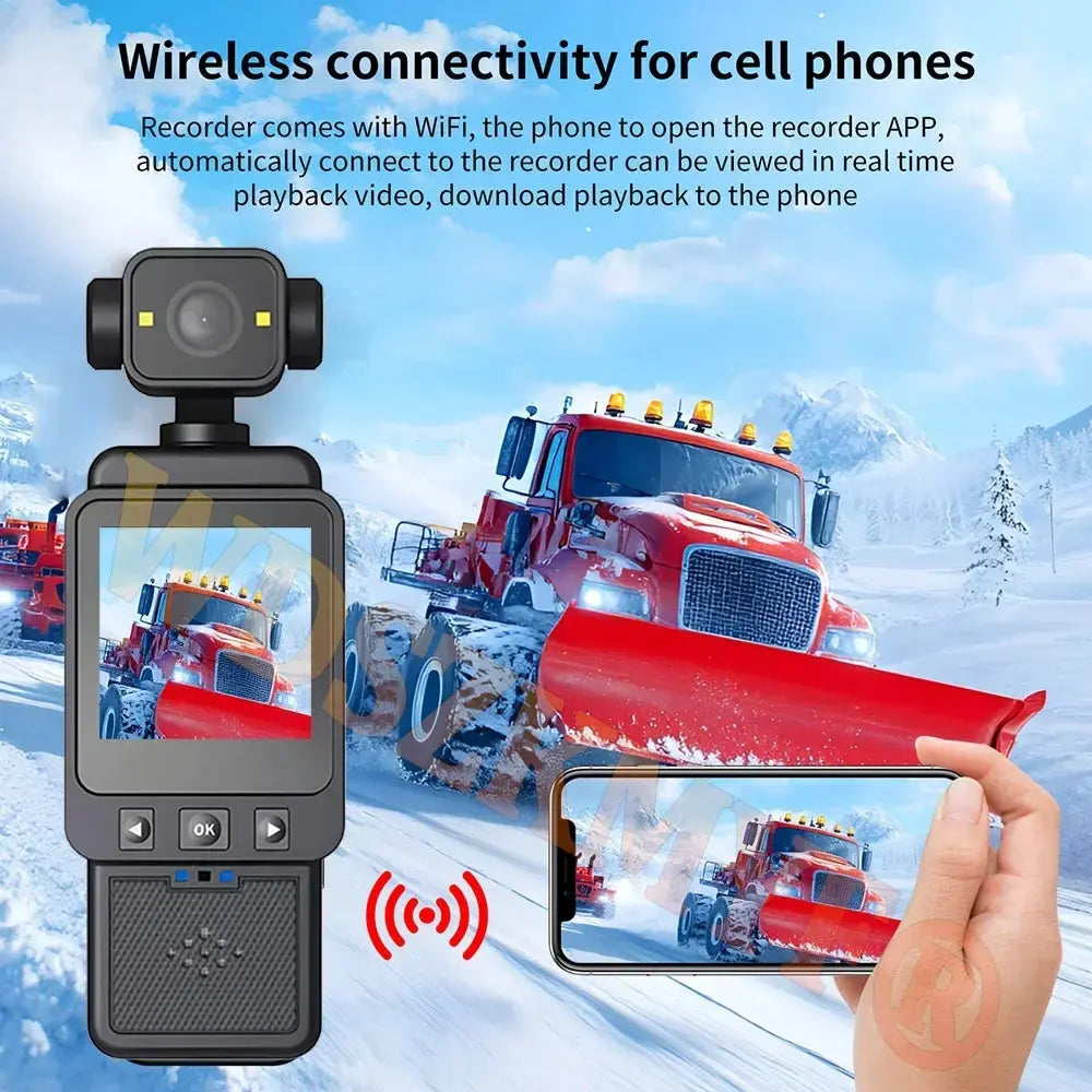 1080P Handheld Sports Pocket Camera HD Display 180° Rotatable WiFi Wireless Video Recorder Built-in Fill Light Motion Camera Ai-TechWorld 