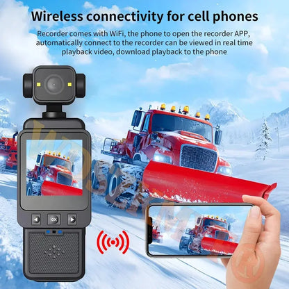 1080P Handheld Sports Pocket Camera HD Display 180° Rotatable WiFi Wireless Video Recorder Built-in Fill Light Motion Camera Ai-TechWorld 