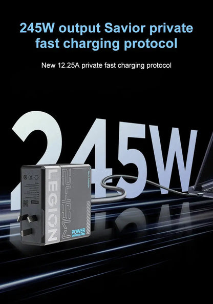 Worlds Fastest Lenovo Legion 245W Gan Power Adapter Universal Computer Charger Type-C Ai-TechWorld 