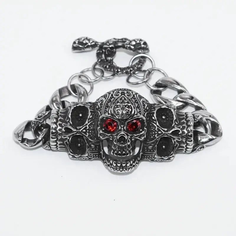 Retro Domineering Lion Head Animal Bracelet for Men Stainless Steel Braided Chain Wristband Bracelet Hip Hop Jewelry Ai-TechWorld 