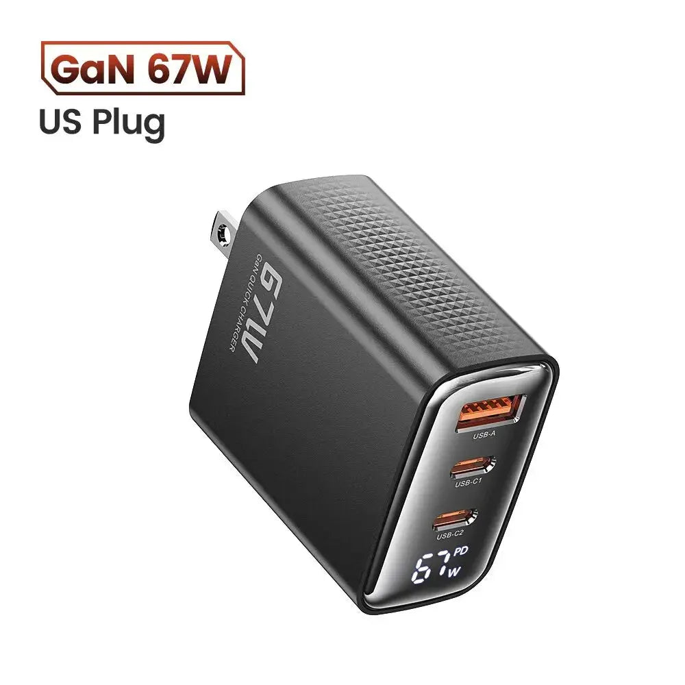 Toocki 67W GaN USB Type C Charger Digital Display 65W 45W PPS PD QC4.0 Quick Charge For Macbook Laptop IPAD Tablet iPhone 15 14 Ai-TechWorld 