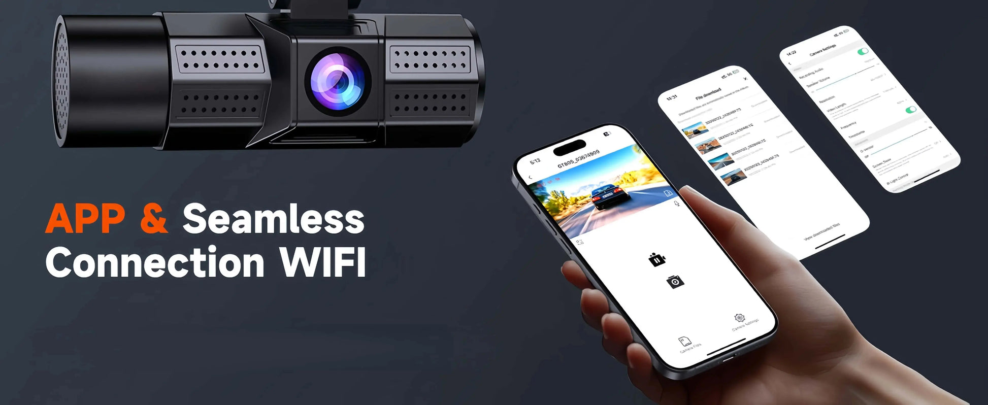 UHD 4K WiFi Dash Cam 3 Lens Driving Recorder Car DVR 1080P Rear Lens Camera  24H Parking Monitoring ADAS Function-oliday Gift Ai-TechWorld 