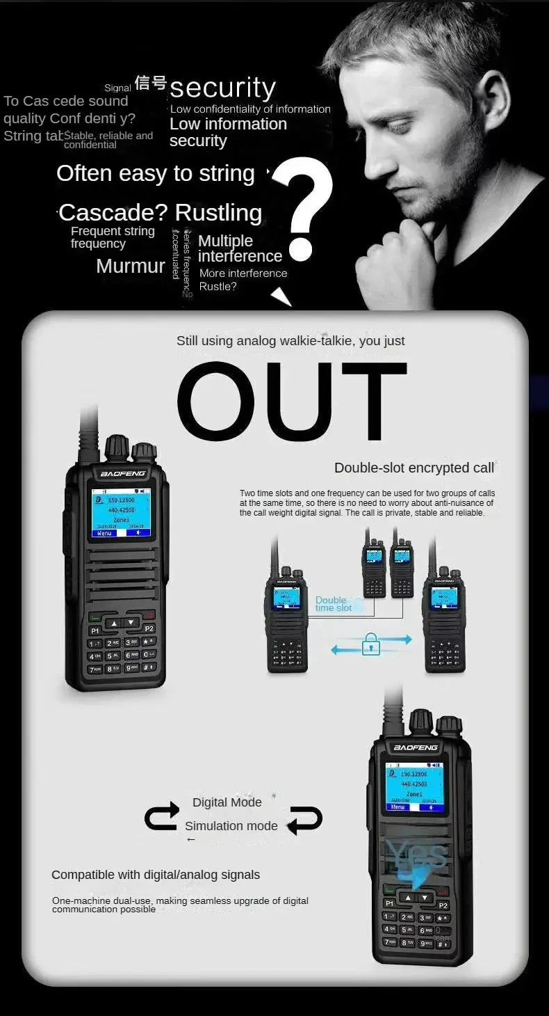 Baofeng 1701 Upgrade DM-1702 Openg GD77 GPS Dual Mode Analog And Digital Walkie Talkie Tier 1+2 Dual Time Slot VHF 136-174 UHF 4 Ai-TechWorld 