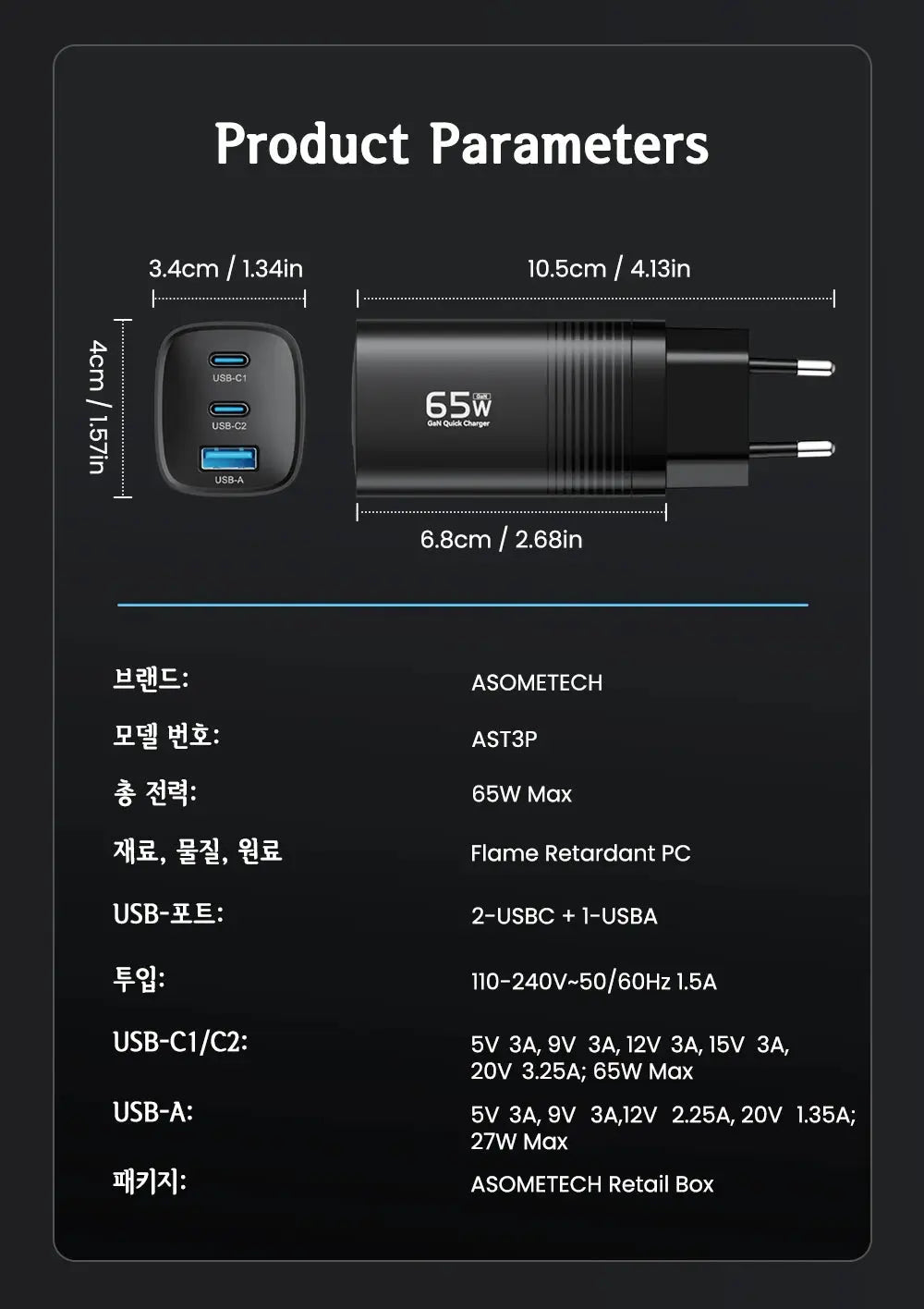 ASOMETECH GaN USB Type C Charger 65W 45W PPS PD QC4.0 Quick Charger For Macbook Laptop IPAD Tablet iPhone 16 Samsung S23 Ultra Ai-TechWorld 