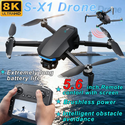 2025 New S-X1 Drone With 8K HD Camera 3-Axis Gimbal 5G GPS Anti-Shake Brushless Quadcopter For Aerial Photography And Video Gift Ai-TechWorld 