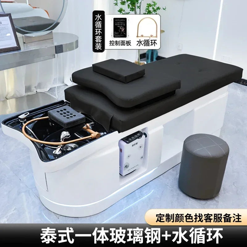 Spa Massage Shampoo Bed for Hair Salon, Commercial Use, Hairdressing Shaving Station, Water Circulation Basin, Beauty Furn, 2025 Ai-TechWorld 