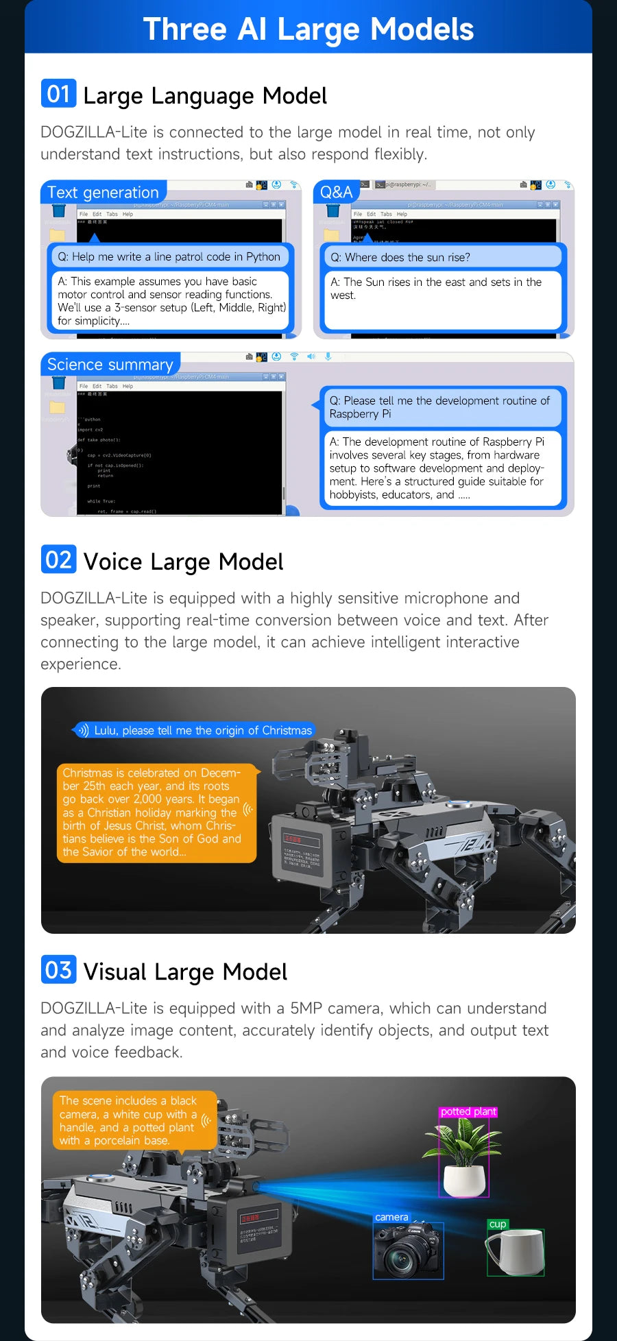 Yahboom DOGZILLA-Lite Quadruped Bionic Robot Dog AI Vision Large Model Intelligent Programming Electronic Kit for Raspberry Pi Ai-TechWorld 