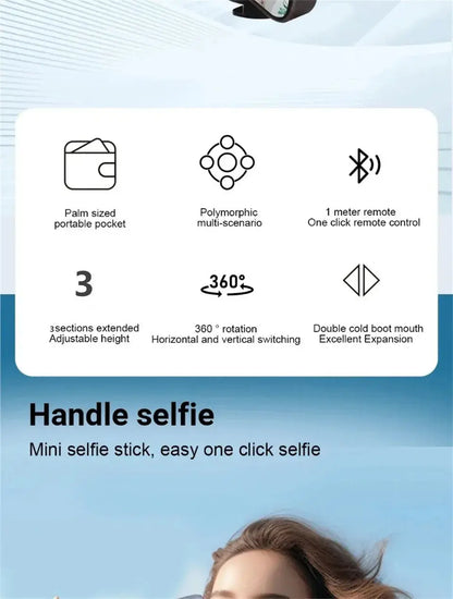 2025 new Selfie Stick Tripod with Wireless Bluetooth Remote, Portables Foldable Stand for iPhone Smartphone Vlog Shooting Record Ai-TechWorld 