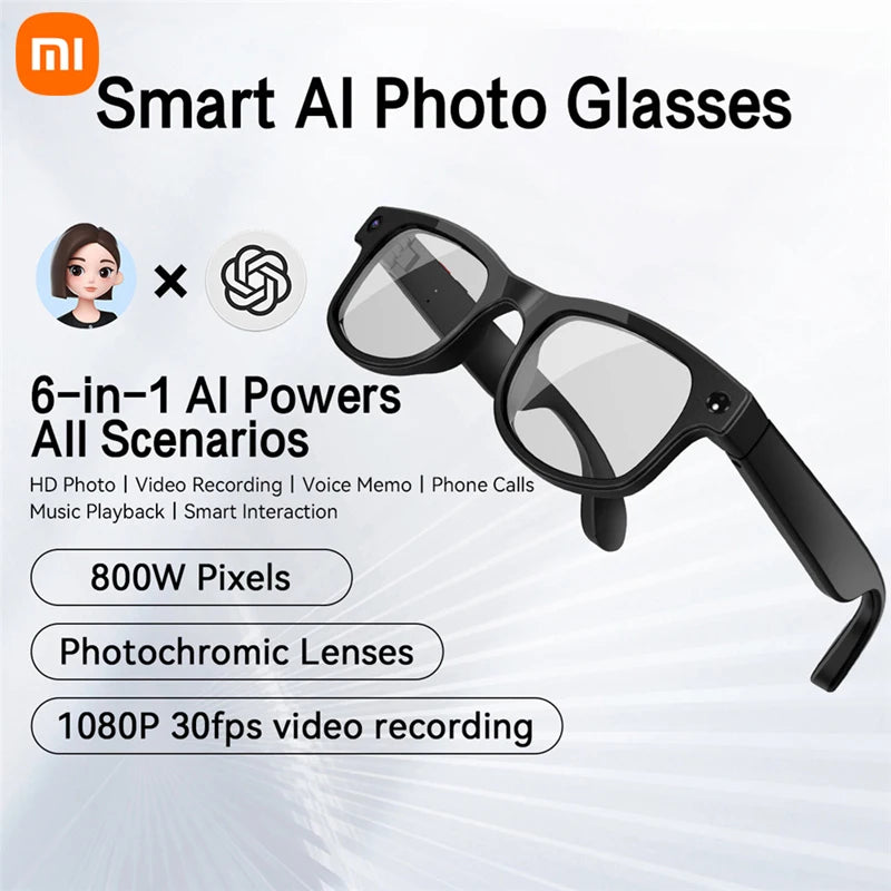 Xiaomi Smart Glasses AI 8K HD Recording Videos Photo Recognition Answer Translation Music Player Multifunction Anti-UV Lenses Ai-TechWorld 