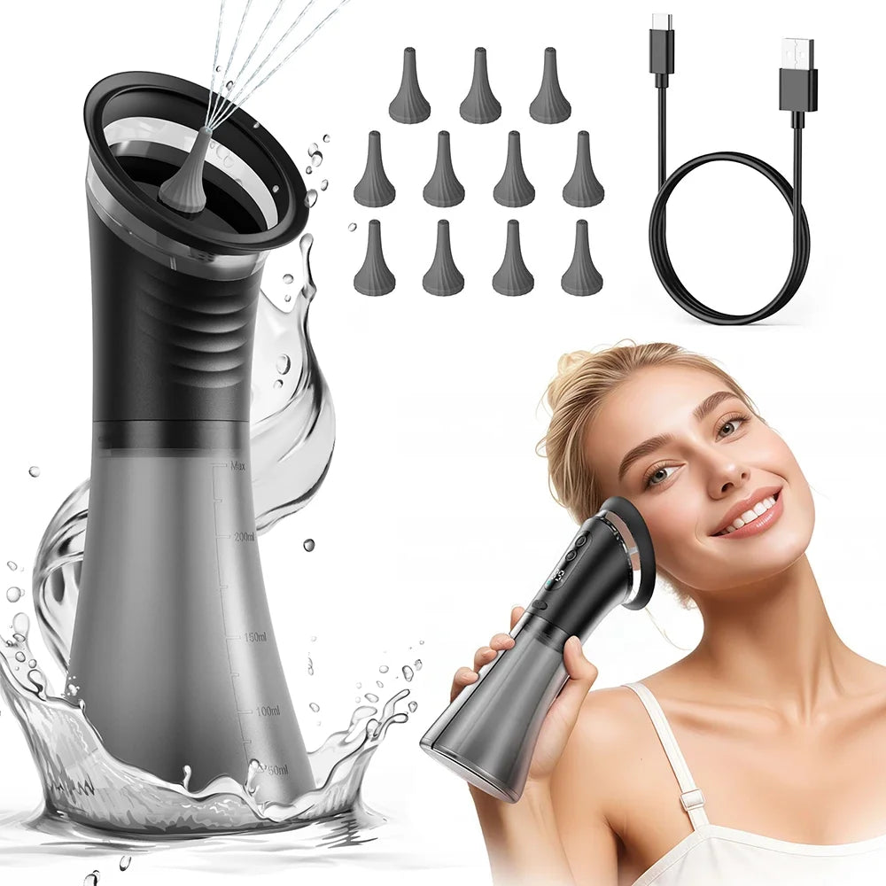 Electric Ear Wax Removal System Water Powered Ear Cleaning Tool with Irrigation Flusher 3 Pressure Settings Safe & Effective Ai-TechWorld 