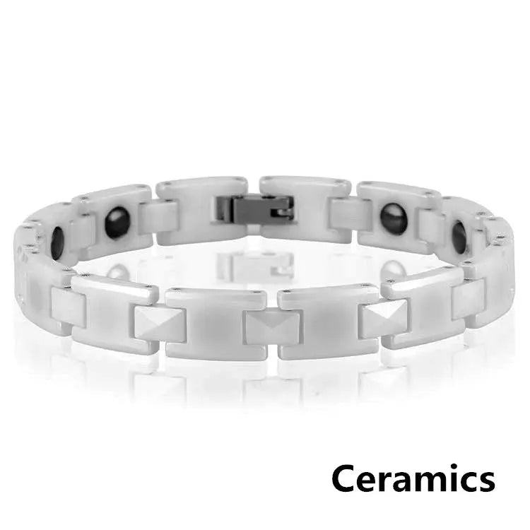 Titanium Steel Ceramic Energy Bracelet Stainless Steel Zirconia Couple Ceramic Bracelet Ai-TechWorld 