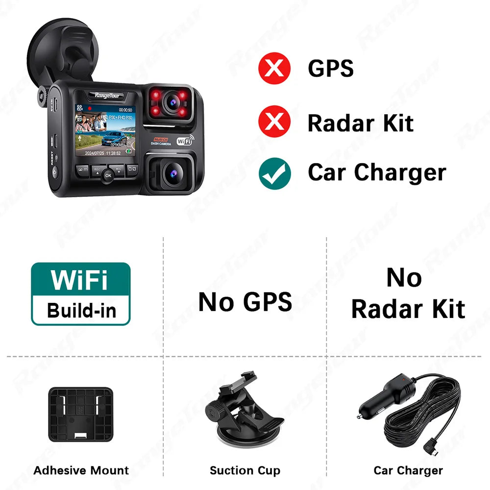 4K 2160P WIFI GPS Logger Dual Lens Car DVR Novatek 96663 Chip Sony image Sensor Night Vision Dual Camera Dash Cam Recorder D30H Ai-TechWorld 